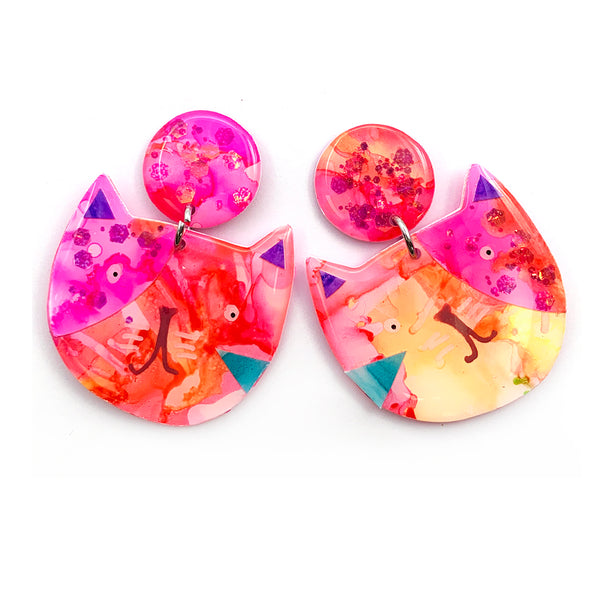 Ink + Resin Earring · Colour Kittens · 44