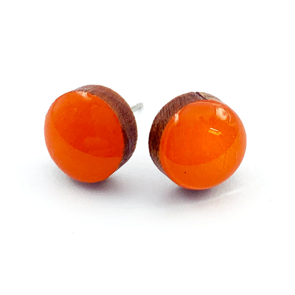 Dot Earrings · Cadmium Orange