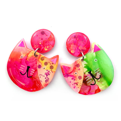 Ink + Resin Earring · Colour Kittens · 45