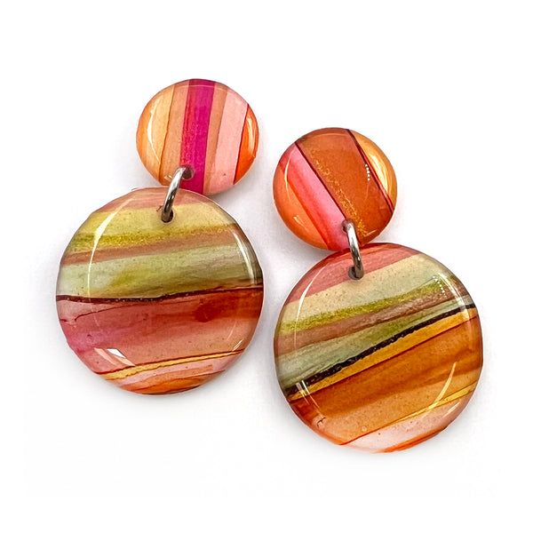 NOT QUITE PERFECT · Ink + Resin Earring · Moondrop · Seaside · 45 (read description)