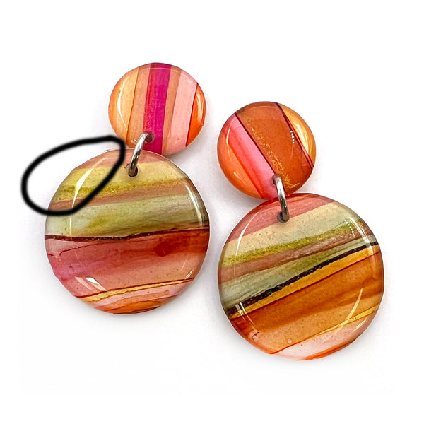 NOT QUITE PERFECT · Ink + Resin Earring · Moondrop · Seaside · 45 (read description)