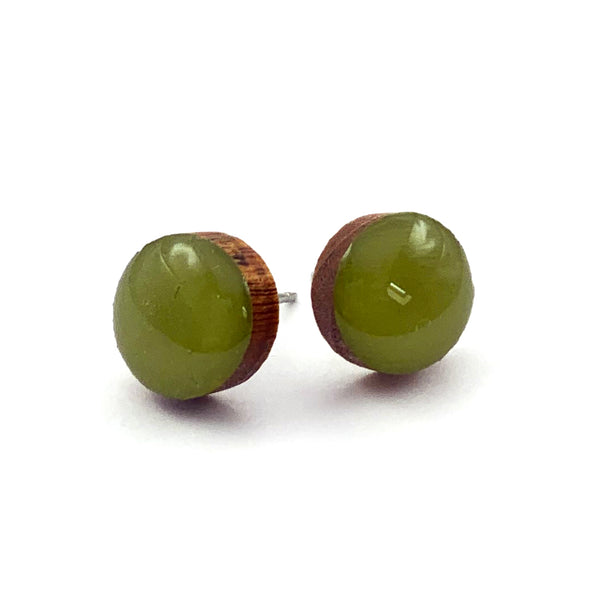 Dot Earrings · Moss Green