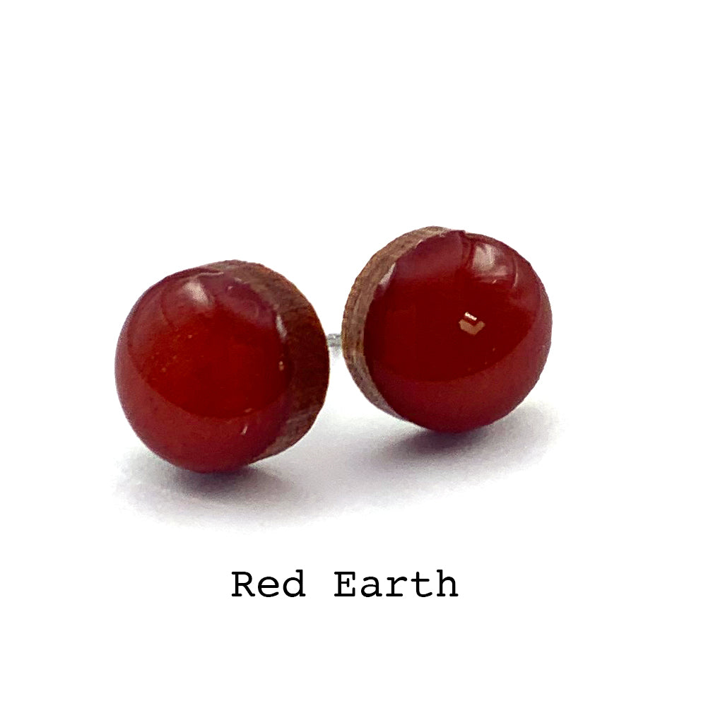 Dot Earrings · Red Earth