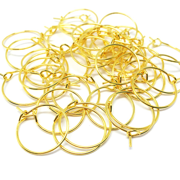 Gold Toned Earring Hoops · 25mm · 50 Pairs