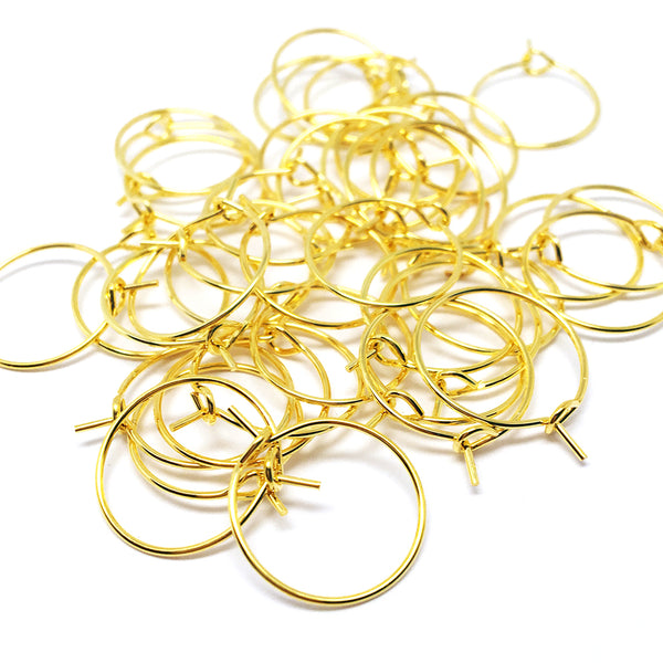 Gold Toned Earring Hoops · 25mm · 50 Pairs