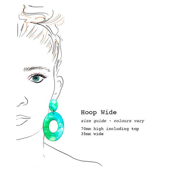 Ink + Resin Earring · Hoop · Wide · 03
