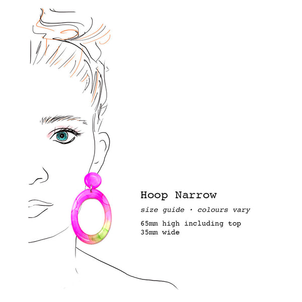 Ink + Resin Earring · Hoop · Narrow · 33