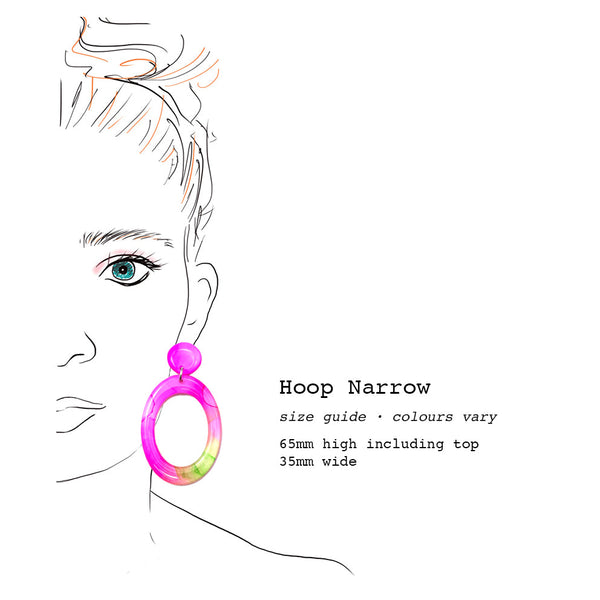 Ink + Resin Earring · Hoop · Narrow · 27