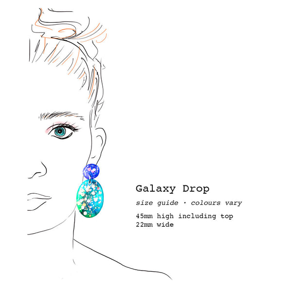 Ink + Resin Earring · Galaxy · 19