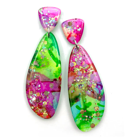 Ink + Resin Earring · Petal · 52