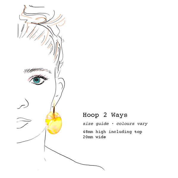 Ink + Resin Earring · Hoop 2 Ways · 08