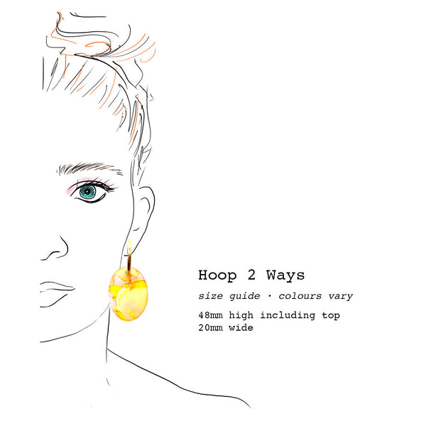 Ink + Resin Earring · Hoop 2 Ways · 13