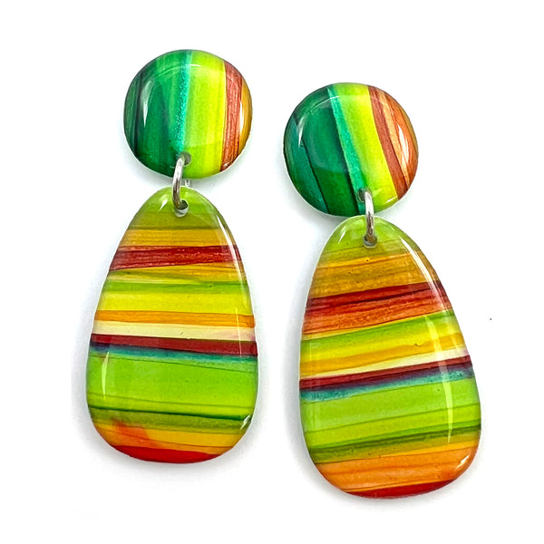 NOT QUITE PERFECT · Ink + Resin Earring · Bonnie · Seaside · 55 (read description)