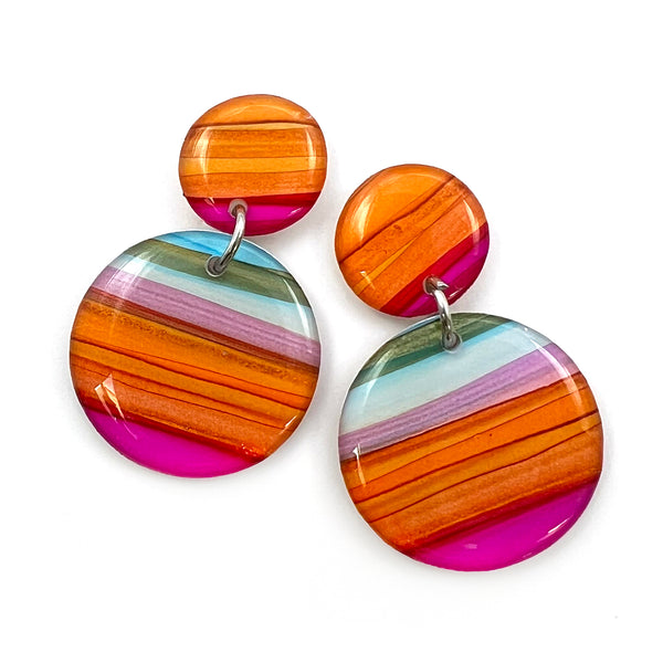 Ink + Resin Earring · Moondrop · Seaside · 55