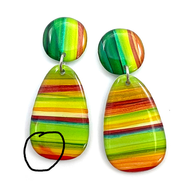 NOT QUITE PERFECT · Ink + Resin Earring · Bonnie · Seaside · 55 (read description)