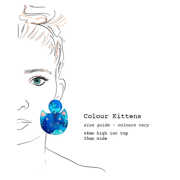 Ink + Resin Earring · Colour Kittens · 34