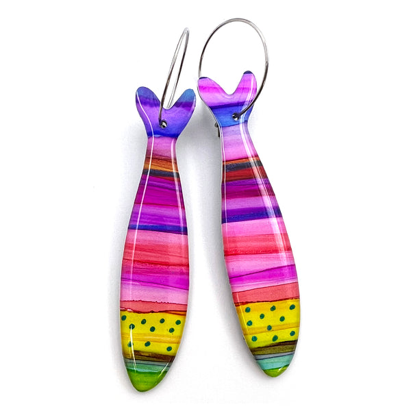 Ink + Resin Earring · Sardine · 58