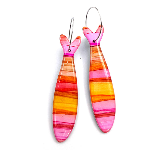 NOT QUITE PERFECT · Ink + Resin Earring · Sardine · 61 (read description)