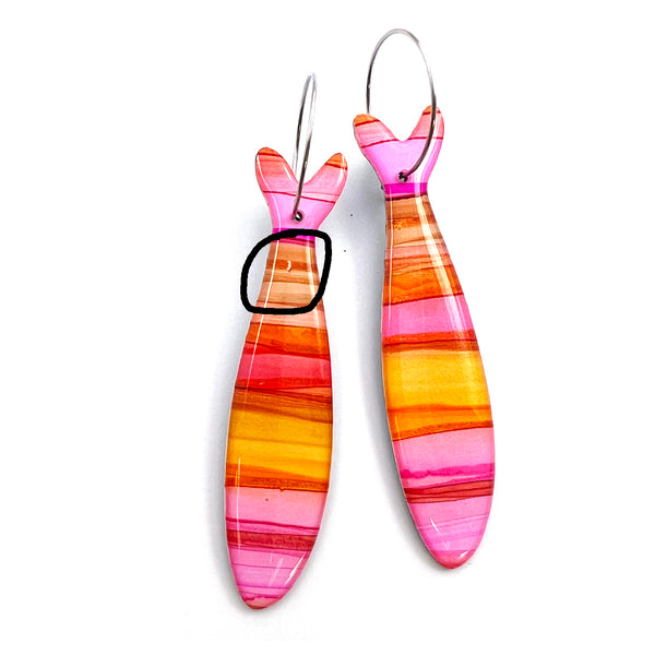 NOT QUITE PERFECT · Ink + Resin Earring · Sardine · 61 (read description)