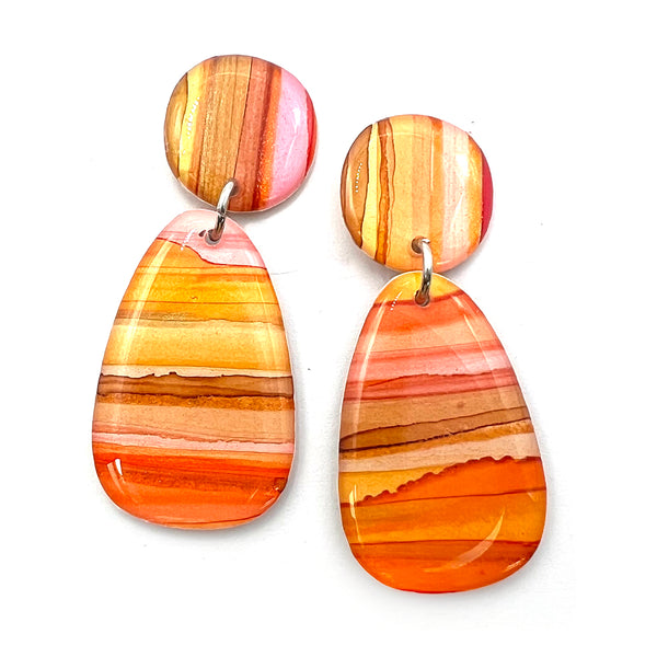 NOT QUITE PERFECT · Ink + Resin Earring · Bonnie · Seaside · 66 (read description)