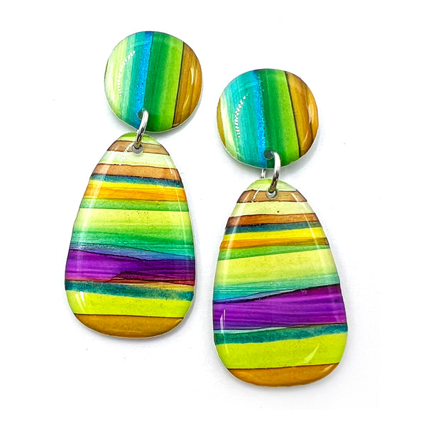 NOT QUITE PERFECT · Ink + Resin Earring · Bonnie · Seaside · 67 (read description)