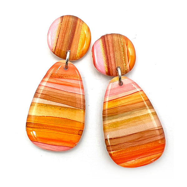 NOT QUITE PERFECT · Ink + Resin Earring · Bonnie · Seaside · 68 (read description)