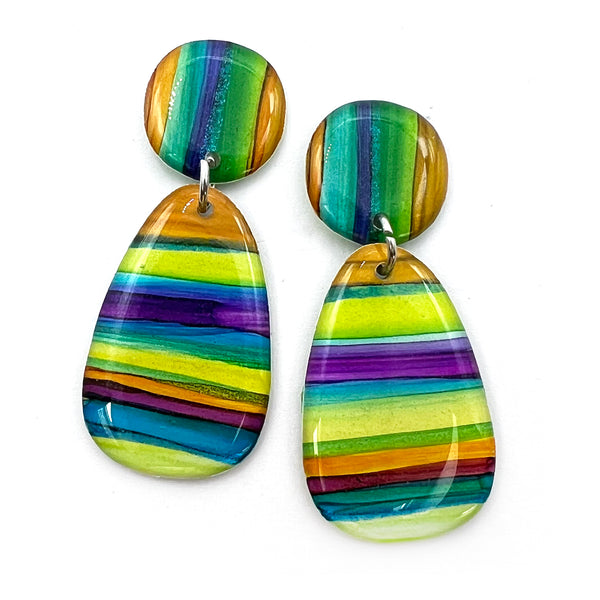 NOT QUITE PERFECT · Ink + Resin Earring · Bonnie · Seaside · 69 (read description)