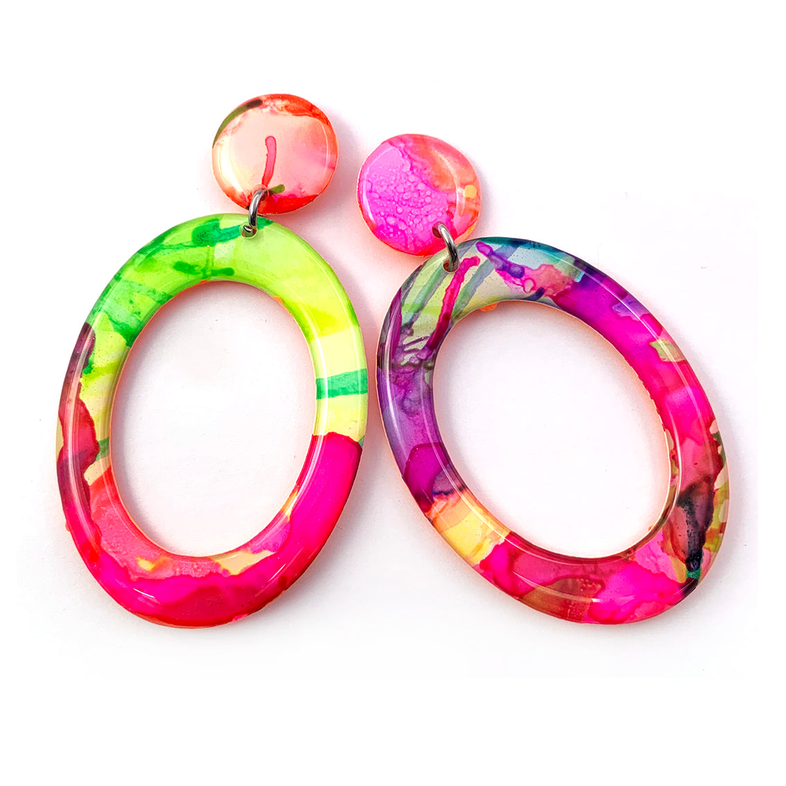 SECONDS · Ink + Resin Earring · Hoop · Narrow · 69 (read description)