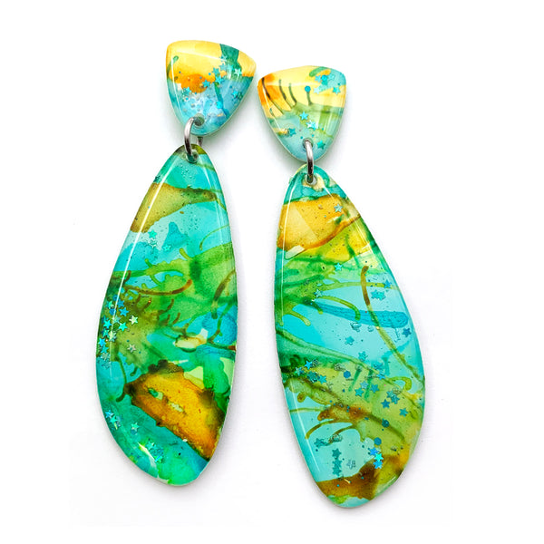 Ink + Resin Earring · Petal · 69