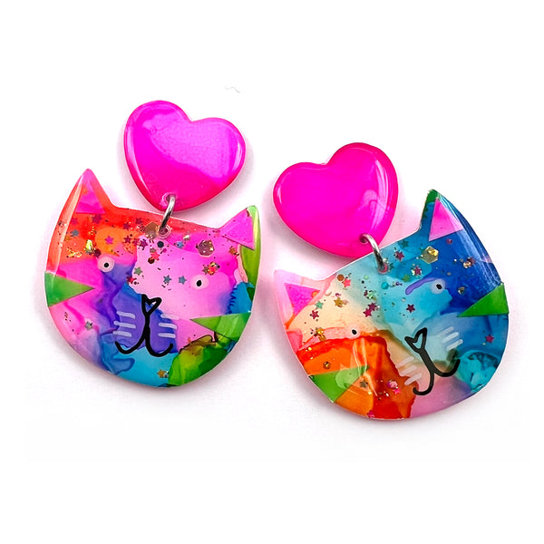 Ink + Resin Earring · Colour Kittens · 71