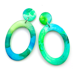 Ink + Resin Earring · Hoop · Narrow · 72