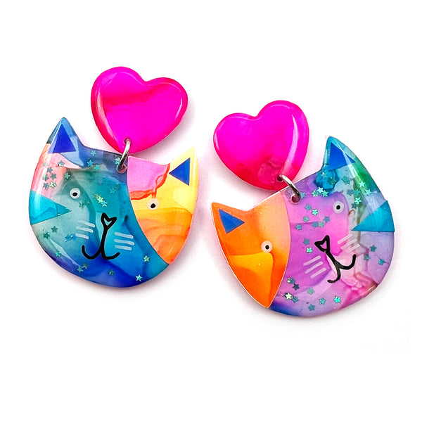 Ink + Resin Earring · Colour Kittens · 72