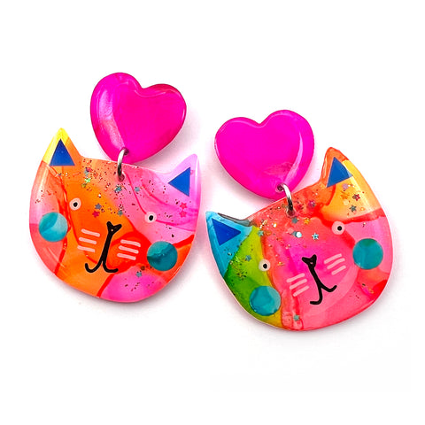 Ink + Resin Earring · Colour Kittens · 73