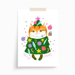 Greeting Card · Christmas · Christmas Tree Cat