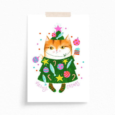 Greeting Card · Christmas · Christmas Tree Cat