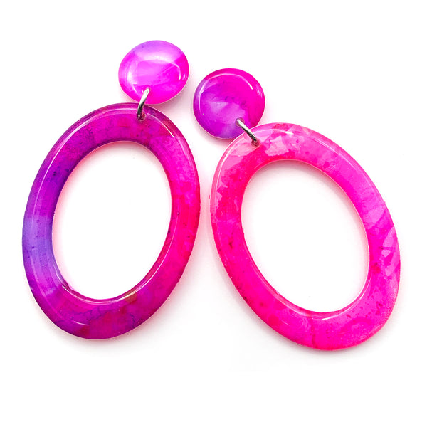 Ink + Resin Earring · Hoop · Narrow · 82