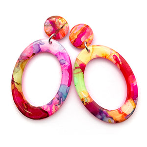 Ink + Resin Earring · Hoop · Narrow · 85