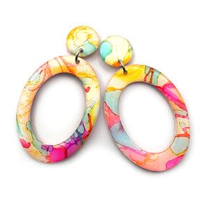 Ink + Resin Earring · Hoop · Narrow · 87