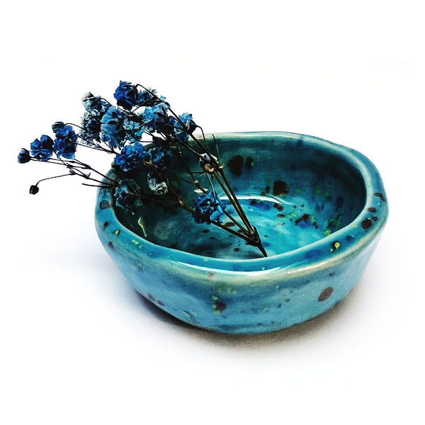 Trinket Dish · Blue with Speckles