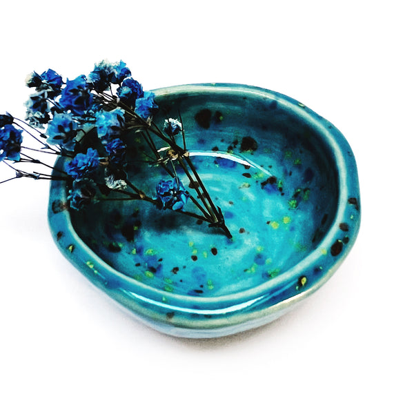 Trinket Dish · Blue with Speckles