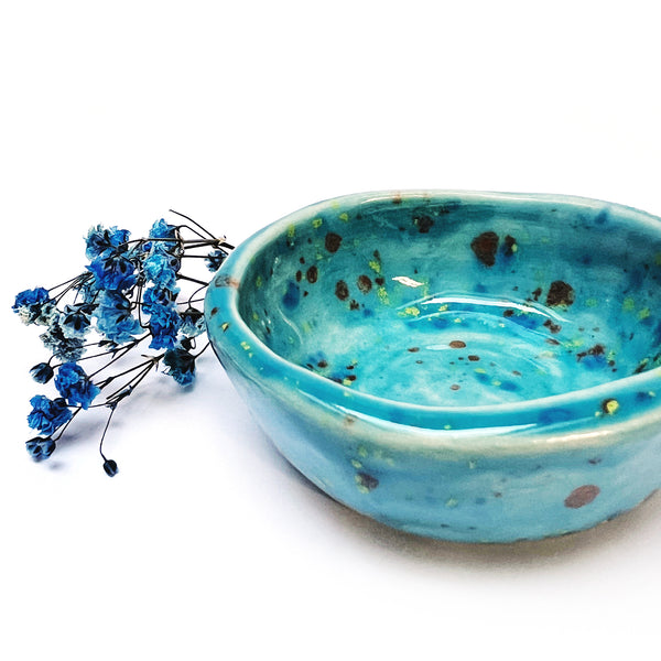Trinket Dish · Blue with Speckles