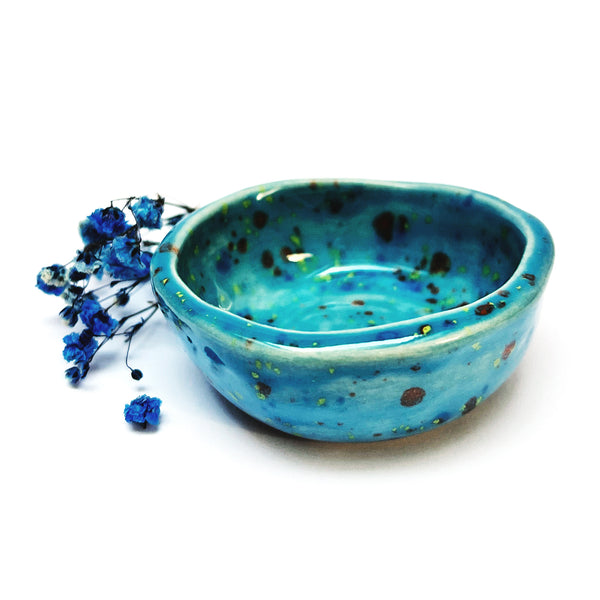 Trinket Dish · Blue with Speckles