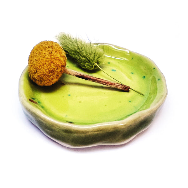 Trinket Dish · Green with Speckles