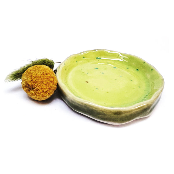 Trinket Dish · Green with Speckles