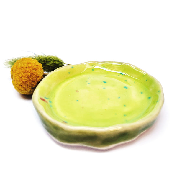 Trinket Dish · Green with Speckles