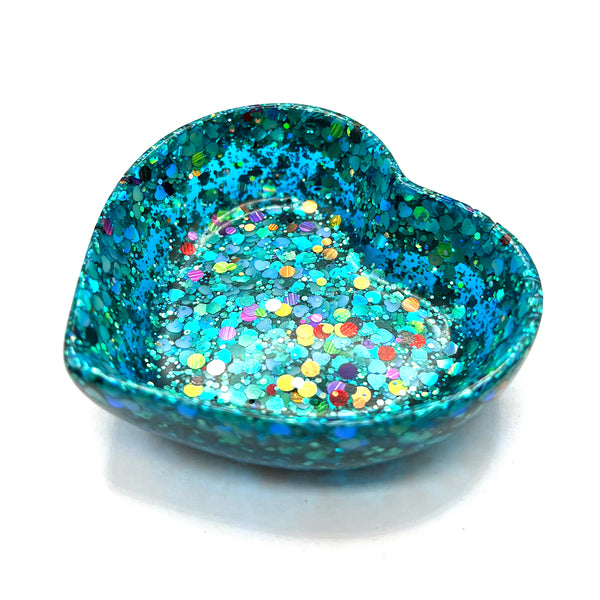 NOT QUITE PERFECT · Heart Trinket Dish · Blue (read description)