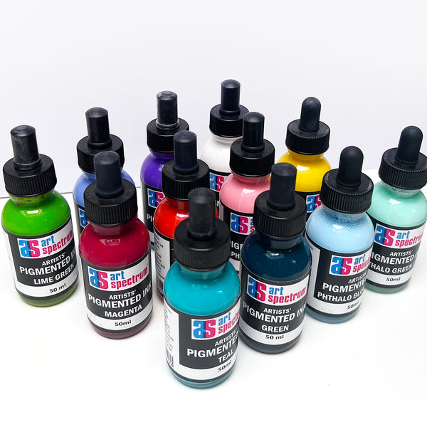 Art Spectrum Pigmented Ink · 50ml bottles · 12 Colours · New Never Used