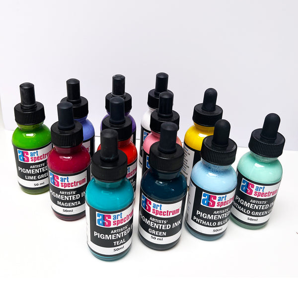 Art Spectrum Pigmented Ink · 50ml bottles · 12 Colours · New Never Used