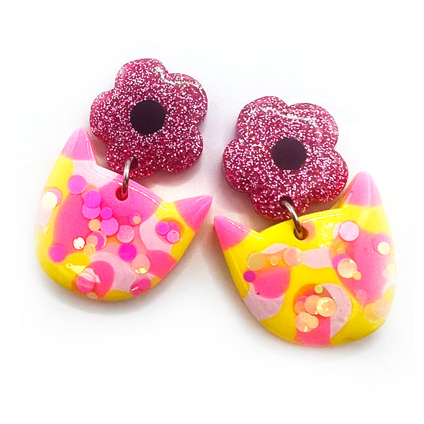 Resin Earring · Confetti Cat · 19