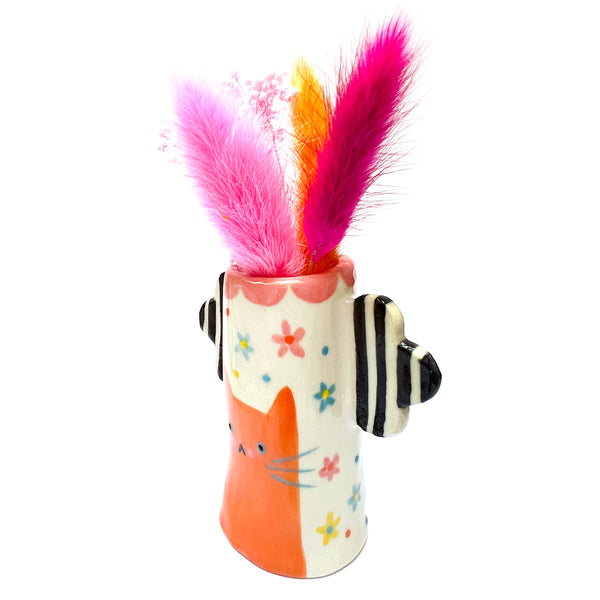 SECONDS · Cat Vase · Orange (read description)